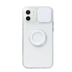 Ally İphone 12 6.1İnç Kılıf Sürgülü Kamera Lens Korumalı Yüzük Standlı Silikon Kılıf-(5775)