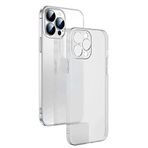 Ally iPhone 13 Pro Max 6.7inch Frosted Glass Şeffaf Kamera Korumalı Kılıf - Beyaz