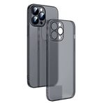Ally iPhone 13 Pro Max 6.7inch Frosted Glass Şeffaf Kamera Korumalı Kılıf - Siyah