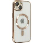 Ally İphone 14 6.1İnç Renkli Kenar Lazer Çerçeveli Magsafe Uyumlu Silikon Kılıf-(5775)