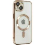 Ally İphone 14 Plus 6.7İnç Renkli Kenar Lazer Çerçeveli Magsafe Uyumlu Silikon Kılıf-(5775)