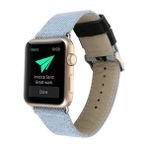 Ally iWatch 4-5 44 mm 1-2-3 42 mm Canvas Dokuma Blue Jean Kayış Kordon