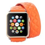 Ally iWatch 4-5 44 mm 1-2-3 42 mm Çift Tur Deri Kayış Kordon H- Model