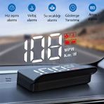 Ally M3 HUD Obd2 Head-Up Display Dijital Hız Göstergesi E-obd ve GPS Destekli OBD Arayüzlü - Alarmlı Ön Cam Ekran Projektör Siyah