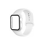 Ally Mobile Ally Apple Watch 4-5-6 44mm Silikon Kordon Kayış Ve Ekran Koruyucu Kılıf Beyaz