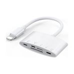 Ally NK-1040+PLUS iPhone Lightning To SD/TF Card USB Kamera Adaptörü Dayanıklı Materyal ile Uyumlu - Beyaz