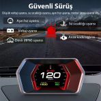 Ally P17 Hud Obd2 & Gps Çift Sistemli Araç Bilgisayarı | Dijital Kilometre Su Ve Yağ Sıcaklığı Ölçer Hız & Alarm Göstergeli Oto Elektroniği-1852