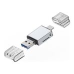 Ally USB 3.0+Type-C+Lightning Sd Kart Okuyucu - Hızlı Card Reader - Gümüş