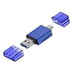 Ally USB 3.0+Type-C+Lightning Sd Kart Okuyucu - Hızlı Card Reader - Mavi