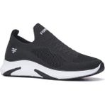 Allyup Günlük Sneaker Slip-on Nefes Alabilen Hafif Yürüyüş Bağcıksız Esnek Siyah Beyaz Unisex Spor Ayakkabı