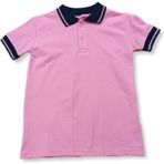 Alm Yakalı Okul Tişörtü - Pembe - 13 Yaş