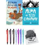 Alma ve Yedi Canavar ve Benim Zürafam Uçabilir 2'li Set - Kalem
