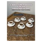 Almalions Türk Kahvesi Fincan Anahtarlık - Kahve Fincanı - Charm - 2 Adet