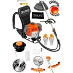 Alman 16 Hp Tam Profesyonel Sırt Tipi Benzinli Tırpan Ot Çalı Çim Biçme Makinesi Turuncu + Can