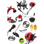 Alman 2.1 Hp Profesyonel Yan Tipi Benzinli Tırpan Ot Çalı Çim Biçme Makinesi +Çapa & Canavar Başlık