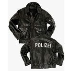 Alman Deutsch Polizei II. Dünya Savaşı Polis Siyah Deri Ceket, siyah, M