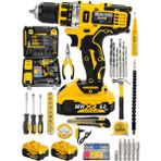 Alman Technology 56 V 5 Ah Darbeli Çift Akülü Şarjlı Vidalama Matkap 32 Parça Hobi Set