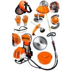 Alman Turbo 6001 Sırt Tipi Benzinli Motorlu Ot Çalı Tırpanı Çim Biçme Makinesi + Canavar Baslik