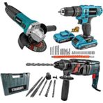 Alman Ultra 3 Lü Set 3800 W Taşlama + 4200 W Kırıcı Hilti + 58 V Setli Şarjlı Matkap