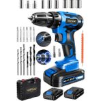 Alman Wolf 512VF 25 Ah Titan Motor 27 Parça Setli 2 Akülü Vidalama Matkap