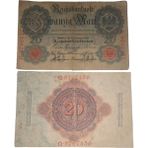 Almanya 20 Mark 1914 Eski Koleksiyon Yabancı Kağıt Para.