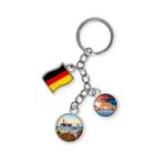 Almanya Üçlü Epoksi Metal Çift Taraflı Damla Anahtarlık Germany