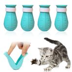 ALMDA Çizilmez Kedi Ayakkabıları 4'lü Paket, Evcil Hayvan Malzemeleri Çizik Caydırıcı Patik, Bakım Aksesuarları Silikon Tırnak Eldiveni, Banyo Tıraş Kontrol Tedavisi için Ayarlanabilir Pençe Kapağı