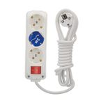 Almera 3 Lü Anahtarlı Topraklı Priz Beyaz 3 Metre Kordonlu