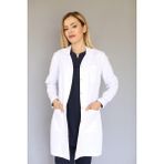 Almesta Ceket Yaka Yırtmaçlı Uzun Kol Doktor Öğretmen Beyaz Önlük - Lab Coat - 3XL