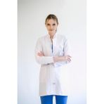 Almesta Hakim Yaka Uzun Kol Doktor Öğretmen Fit Önlük - Lab Coat - Beyaz - 4XL