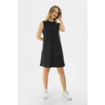Almila 2028 Kolsuz Basic Penye Siyah Mini Elbise