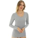 Almila Uzun Kollu U Yaka Slim Fit Kadın Body 2041 - 2XL - Gri