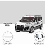 Almilox Oto Aksesuar Fiat Doblo 2010- Set Cam Çıta-Ayna Kapağı - Paslanmaz Çelik