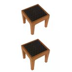 Almina Almina Rattan Sehpa 45X45 Cm Kamp Masa Sehpa Ve Piknik Seti Taba Renk 2 Adet