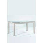 Almina Bambu Rattan Masa 80X140 Camlı Masa - Kapuçino