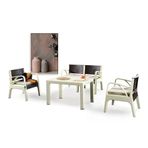 Almina Lyon Rattan 2+1+1 Kapuçino Renk Bahçe Oturma Grubu