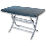 Almina Metal Ayaklı Masa Katlanır 70X120 Bahçe Balkon ve Teras Masası - Antrasit