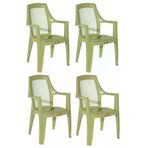 Almina Plastik Bahce Sandalyesi Bahce Balkon Ve Teras Sandalyesi Cift Renk Diamond Sandalye Takimi 4 Adet