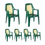 Almina Plastik Rattan Sandalye Kollu Bahce Balkon Ve Teras Sandalyesi 6 Adet