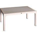 Almina Rattan Masa 90x150 cm Camsız Bej Krem Bahçe Balkon Teras Masası