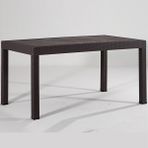 Almina Rattan Masa Takımı 70x100 Camsız Masa 4 Kişilik Bambu Sandalye Bahçe Balkon Teras Takımı Kahverengi - Acı Kahverengi