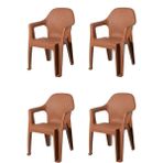 Almina Rattan Sandalye Bahçe Balkon ve Teras Sandalyesi 4 Adet - Tik