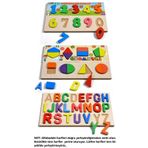 AlminaKids Ahşap Puzzle Alfabe-Rakam-Geometri Bul Tak- Yap Boz