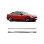 Alminox Oto Aksesuar Bmw F30 Uyumlu 2012-2018 Krom Cam Çıtası 4 Parça Paslanmaz Çelik Uyumlu