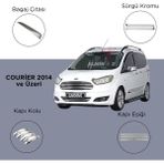 Alminox Oto Aksesuar Courier 2014 - Set Bagaj Çıtası - Sürgü Kromu- Kapı Kolu - Kapı Eşiği - Paslanmaz Çelik