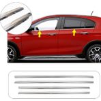 Alminox Oto Aksesuar Fiat Egea Uyumlu 2015 ve Üzeri Krom Cam Çıtası 4 Parça Paslanmaz Çelik