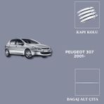 Alminox Oto Aksesuar Peugeot 307 2001- Set Kapı Kolu-Bagaj Alt Çıta - Paslanmaz Çelik