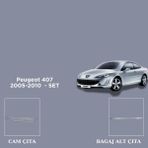 Alminox Oto Aksesuar Peugeot 407 2005-2010 Set Cam Çıta- Bagaj Alt Çıta - Paslanmaz Çelik