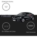 Alminox Oto Aksesuar Renault Megane 4 2016-2020 Set Direksiyon Kromu-Ön Tampon Alt Çıtası- Cam Çerçeve - Paslanmaz Çelik