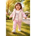 Almira Anne Bebek Bebek Peluş Takım, Kız Bebek Giyim, Rahat ve Sevimli Kıyafetler - 18 Ay - Pembe